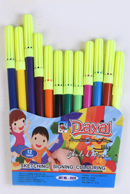 Felt Pens Set of 12 Colours Big